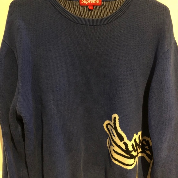 Authentic Supreme Matching Set Men’s Tag Logo Royal Blue Hat And Sweater Size L - Picture 6 of 14